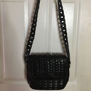 Y & S black weave pattern textured handbag NWOT